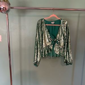 For Love & Lemons sequin top